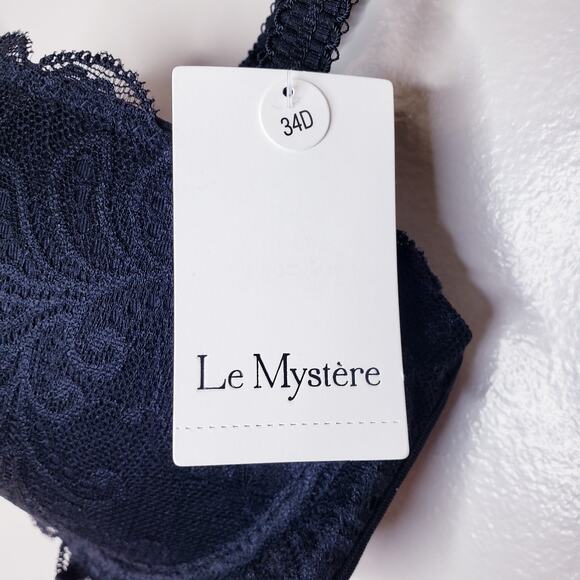 NWT Le Mystere SOPHIA LACE STRAPLESS Underwire Bra Size 34D Black - Picture 2 of 10